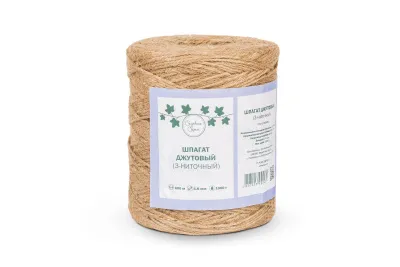 Шпагат джутовый ШД 1,67 ктекс П 3 пол. 3-ниточный в боб. по 1 кг (ЦН)